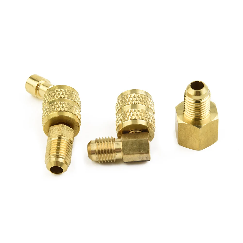 

R410a Adapter for Mini Split System, HVAC and Refrigerator Charging, Made of Brass Alloy, Converts 5/16 SAE Connector 2 Pack