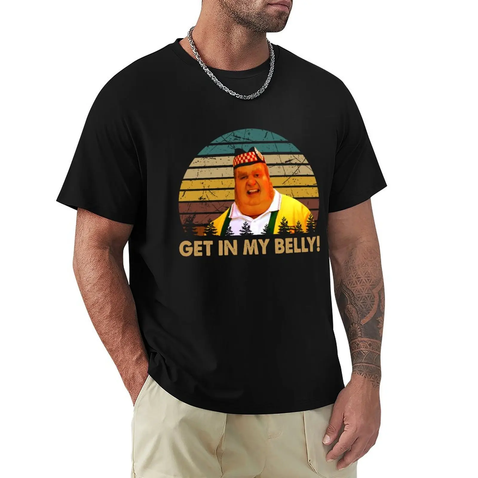 Fat Bastard character get in my belly poster T-Shirt t shirt man cotton T-Shirt