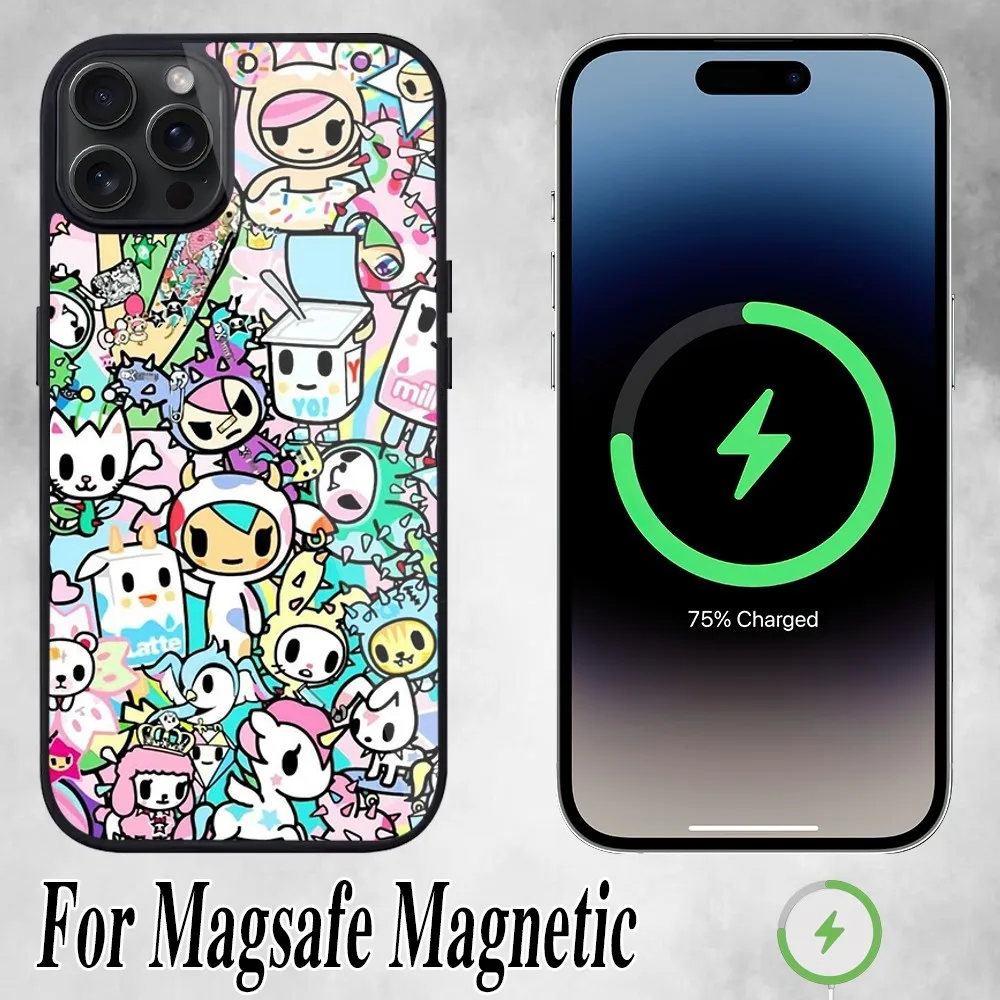 Kawaii Tokidokis Unicorn Art Phone Case For iPhone 11 Mini 12 13 Max 14 Plus 15 Pro Magesafe Magnetic Shell