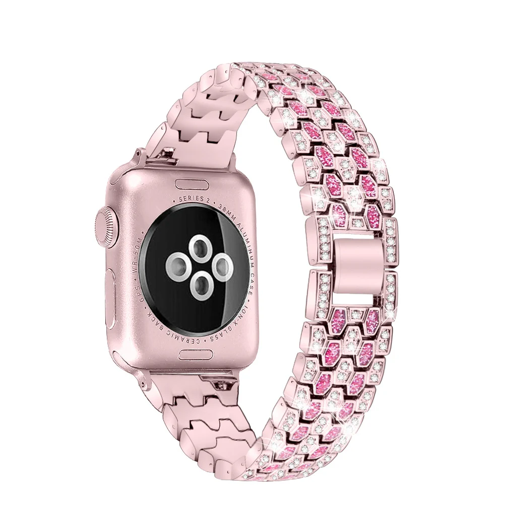 Diamond Bracelet Bands For Apple Watch Series9 7 45mm 41mm SE 6 Women Luxury Rhinestone Band For Apple Watch 42mm 38mm 40mm 44mm