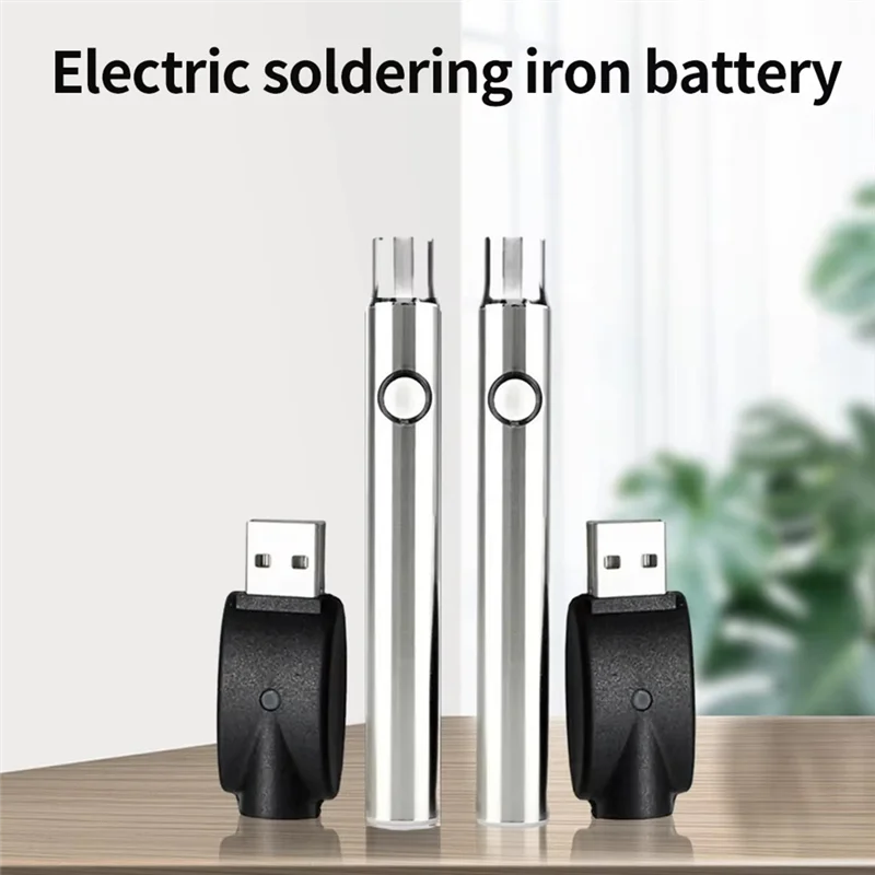 

AB34-2Pcs Portable Electric Soldering Iron Pen 350 Battery Welding Tool 510 Thread Heat Tips Electronic Welding Repair Tools