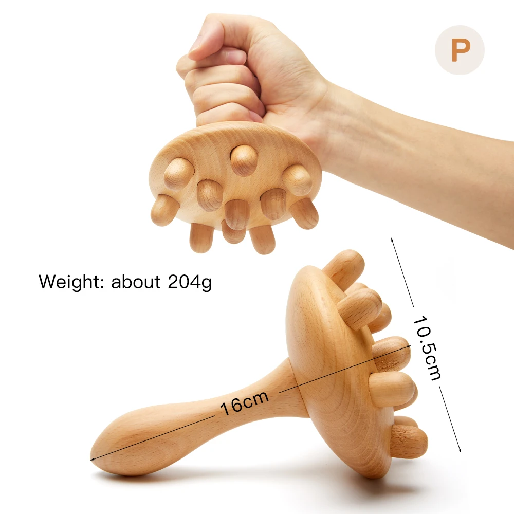 Fitness Roller Wood Therapy Massager Muscle Relax Anti-Cellulite Gua Sha Deep Tissue Relax Massager for Body Face Maderoterapia