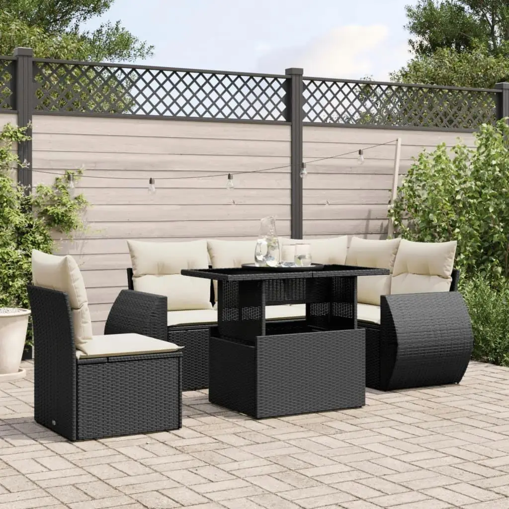 

Large Modular Black Poly Rattan Garden Sofa Set Outdoor Furniture Comfortable Seating for Patio and Deck Relaxation
