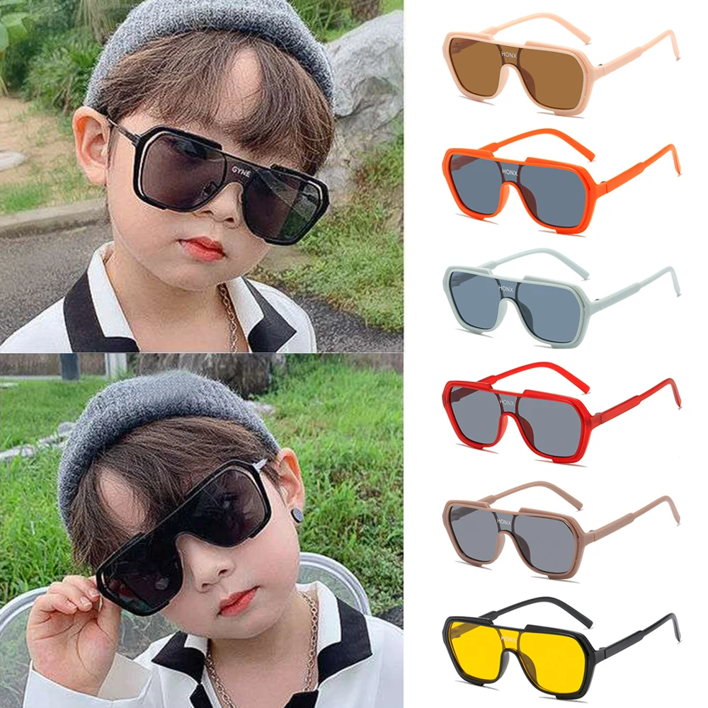 2024 Summer Kids Sunglasses Child Oversized Connected Frame Sun Glasses Anti-uv Baby Sun-shading Eyeglasses Girl Boy Sunglass