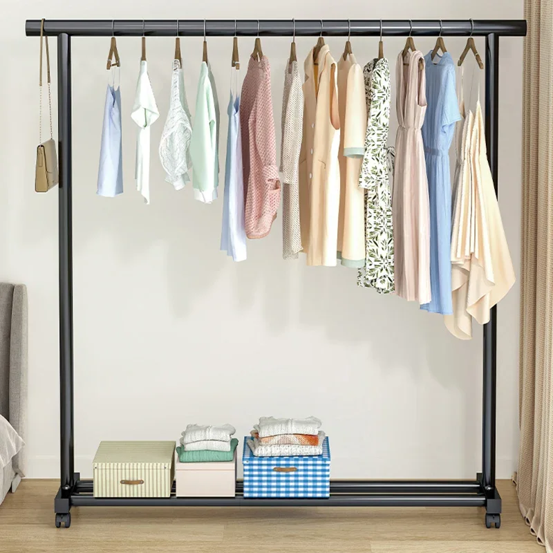 

Bedroom Library Clothing Rack Hanger Nordic Standing Storage Shelves Racks