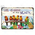 Beach Tin Sign Plaque Metal Vintage Summer Metal Wall Sign Beach Decor ...