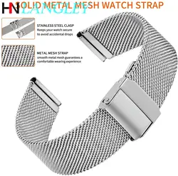 Milanese Watch Band Stainless Steel Wristband Replacement Strap Width 12mm 13mm 14mm 16mm 17mm 18mm 19mm 20mm 22mm With Tool Pin