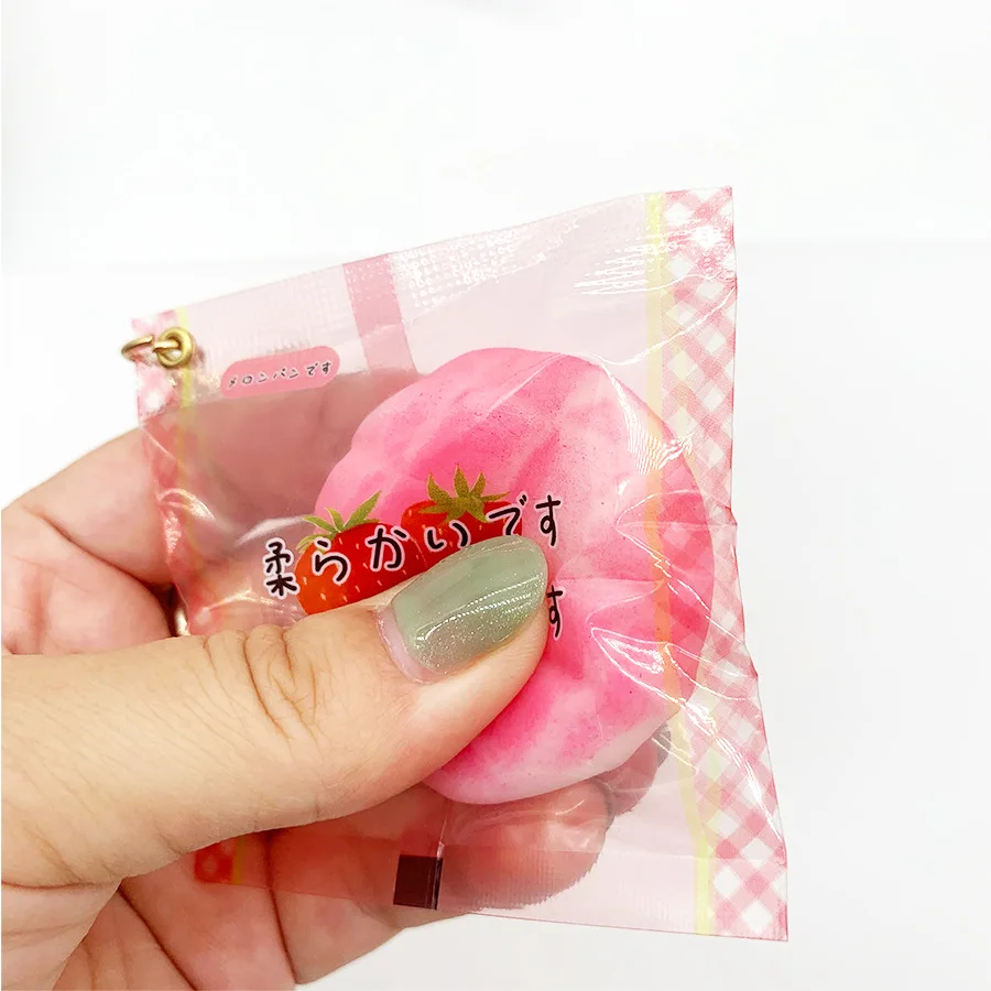 Creative Food Keychain Simulation Bread Pineapple Bag Key Chain Soft Relieve Stress Car Keyring Pendant Decoration Girl Gifts