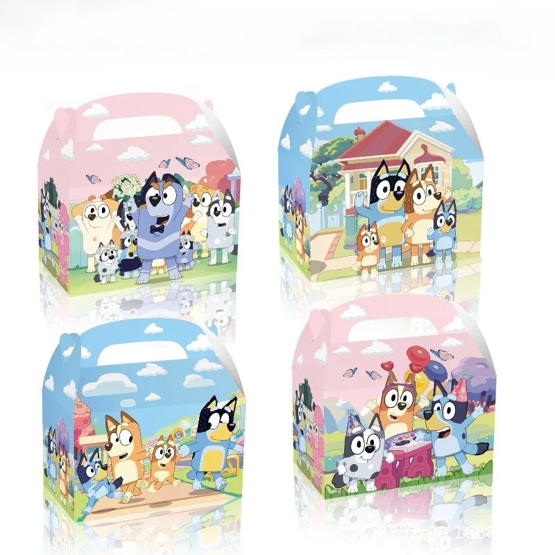 

12 шт., новый популярный милый мультяшный синий, голубой, семейный подарок на день рождения, коробка конфет, коровья рога, ручная бумажная коробка