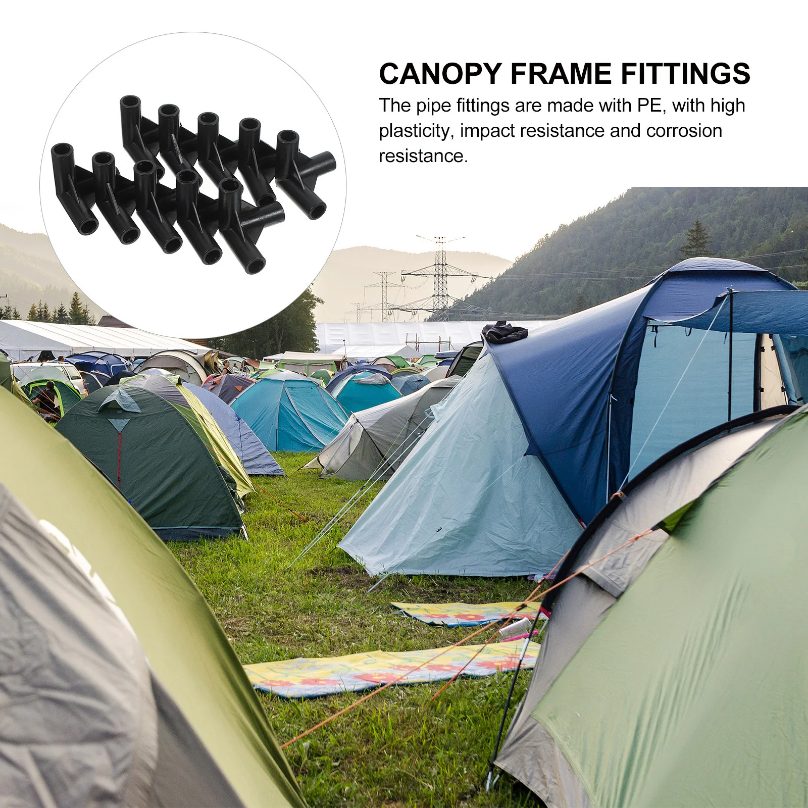 

24Pcs Plastic Tent Fittings Canopy Connectors High Impact Resistance Tent Frame Accessories Canopy Fittings Greenhouse Connector