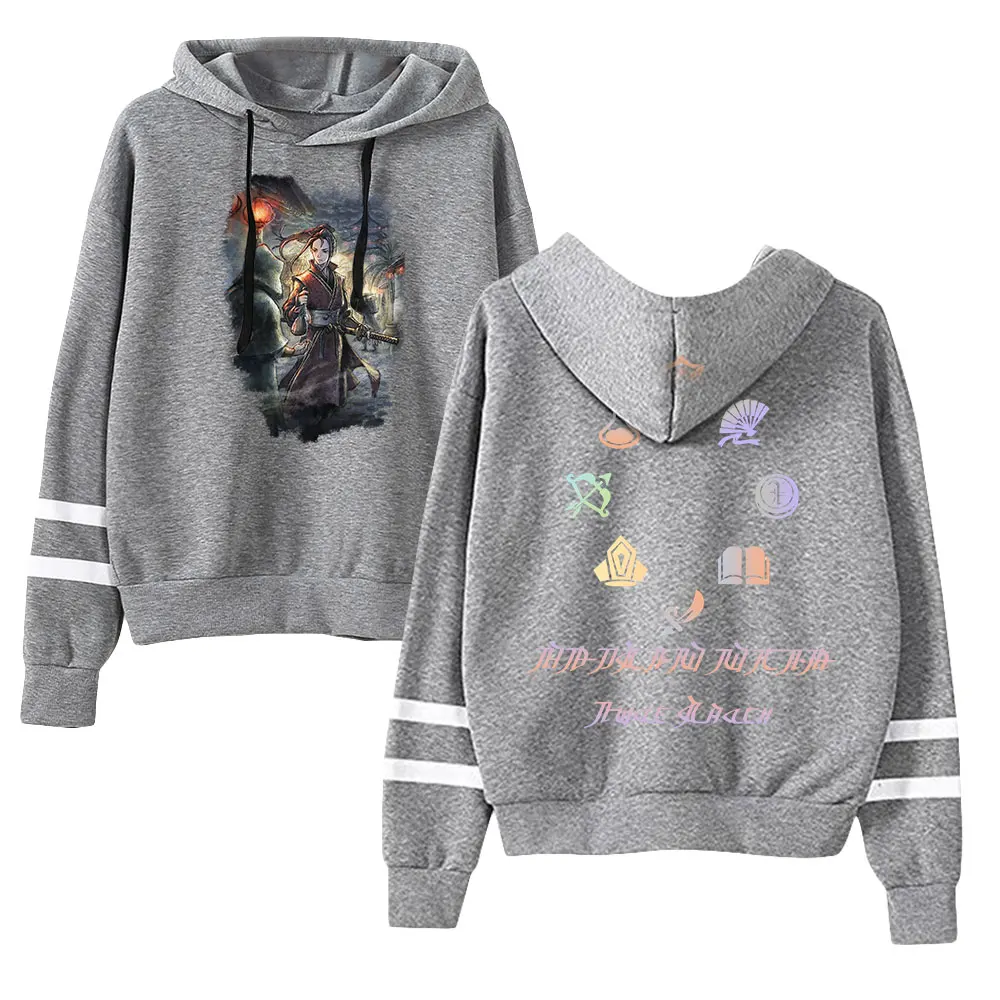 Octoath Traveler Game Sudadera con capucha Unisex, sin bolsillo, barras paralelas, ropa de calle, sudadera Harajuku, ropa