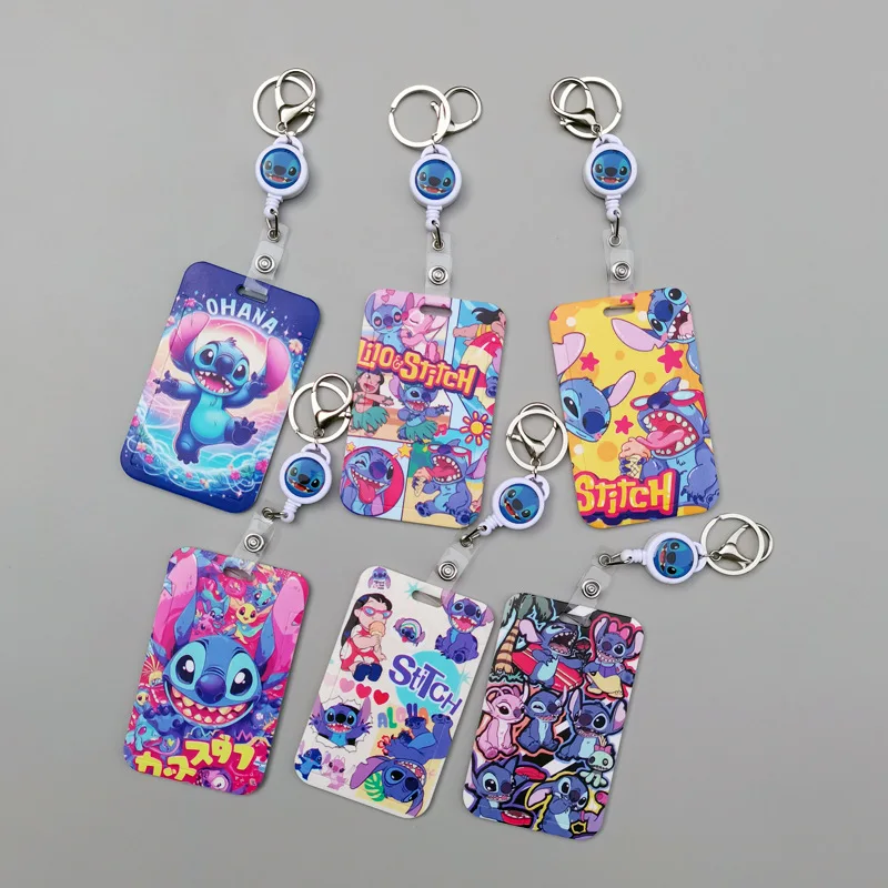 Kawaii ديزني غرزة حامل بطاقة لطيف حافلة دفع في مجموعة بطاقات طالب الحرم الجامعي بطاقة العمل وجبة بطاقة تلسكوبي مجموعة بطاقات الوصول #1