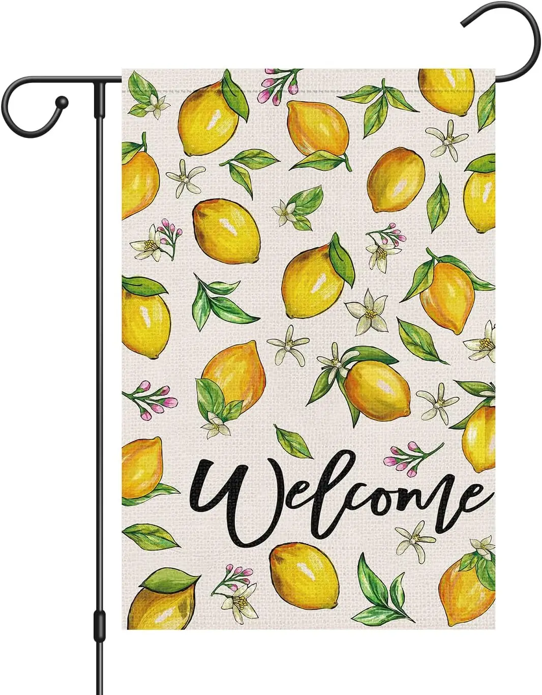 Louise Maelys Welcome Summer Garden Flag 12x18 Double Sided, Burlap Small Lemon Garden Yard House Flags Outside Outdoor Seas EEZ