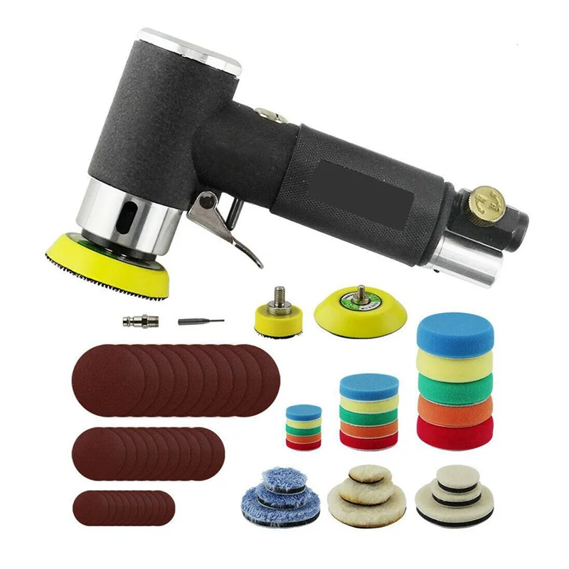 ABLL-MINI PNEUMATIC 1In/2In/3In เครื่องบดชุดสําหรับขัดรถความเร็วสูง Air Powered Polisher Air เครื่องมือใช้งานง่าย