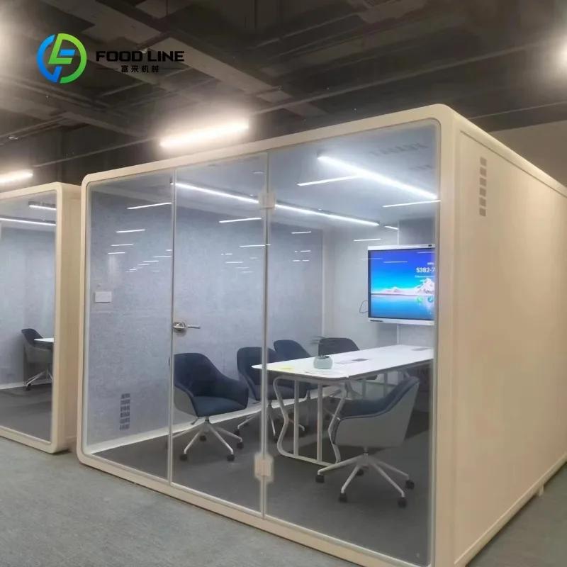 Cabina Acústica Inteligente Prefabricada Personalizada para Oficina Privada, Cabina Telefónica, Grabación de Video, con Aire Acondicionado y Ventilador