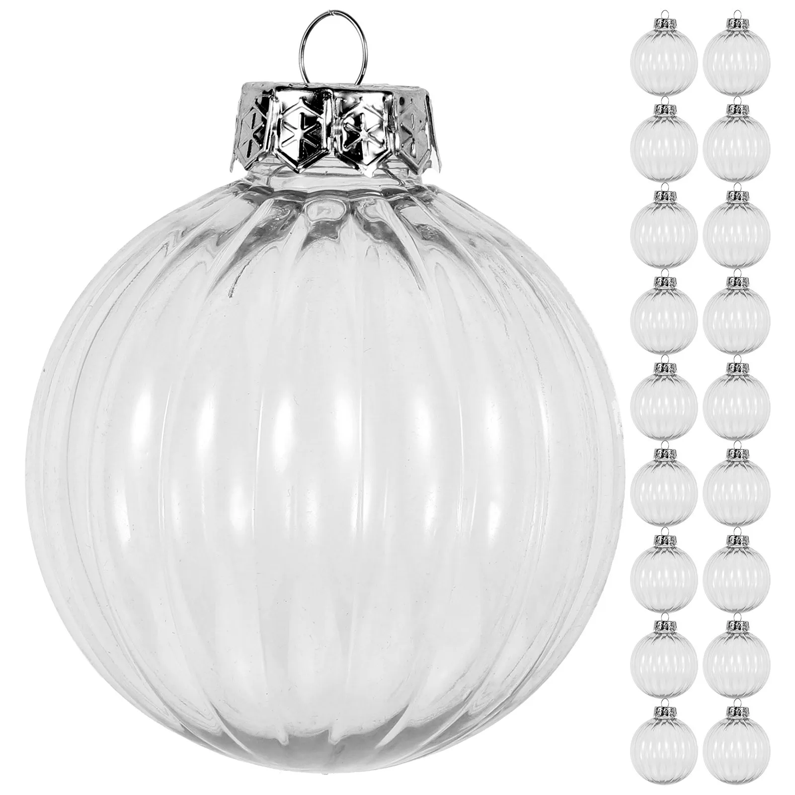

20Pcs Xmas Hanging Ball Ornaments Plastic Fillable Christmas Tree Decoration Party Supplies Festival Gift Decor