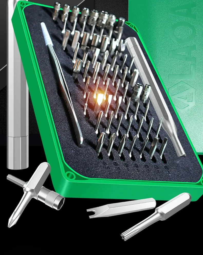 66 in 1 Precision Screwdriver Set S2 Steel Magnetic Bits Flexible Extension Repair Tool Kit for Phone Computer Camera Glasses