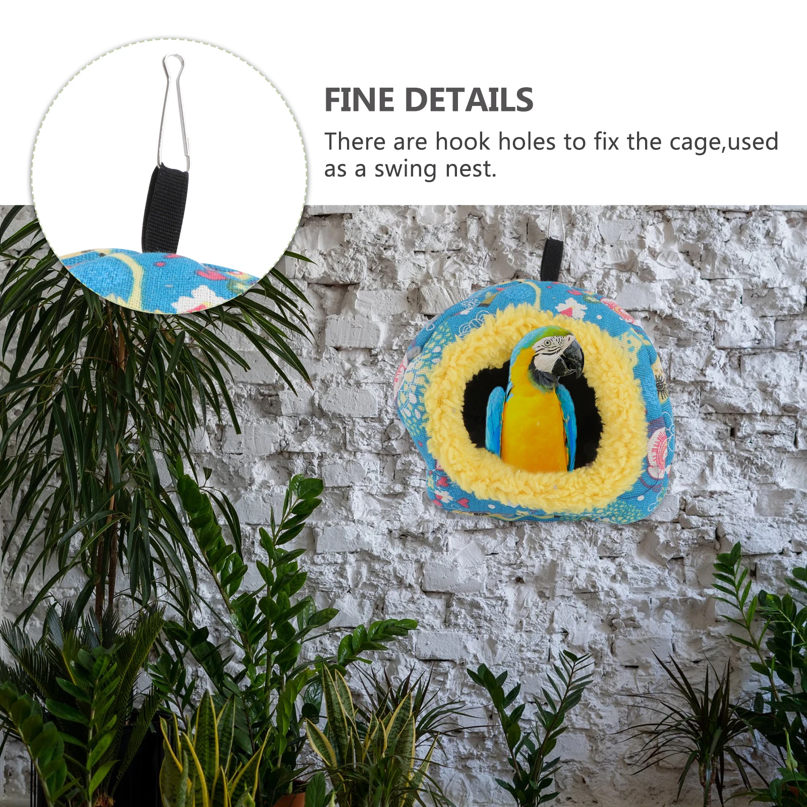

Fashion Canvas Warm Cotton Nest 1cm Sponge Small Birds Parrot Hammock Hanging Nest Winter Pet House Bird Cave Bed