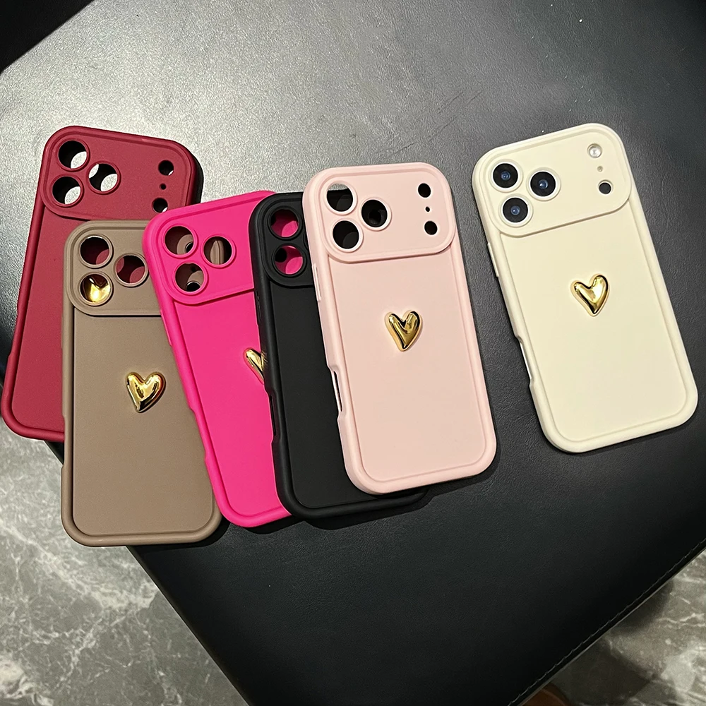 M 6 F 5 X6pro ثلاثية الأبعاد الذهب الحب القلب ماتي الحال بالنسبة Xiaomi Mi Poco F6 M6 X6 X5 F5 Pro 5g 4g للصدمات سيليكون الغطاء الخلفي Poko M6pr