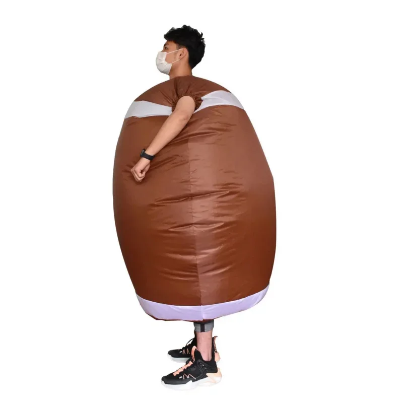 Christmas Inflatable Rugby Ball Costume Adult Funny Performance Suit Halloween Costumes for Man Competition Cheering Props