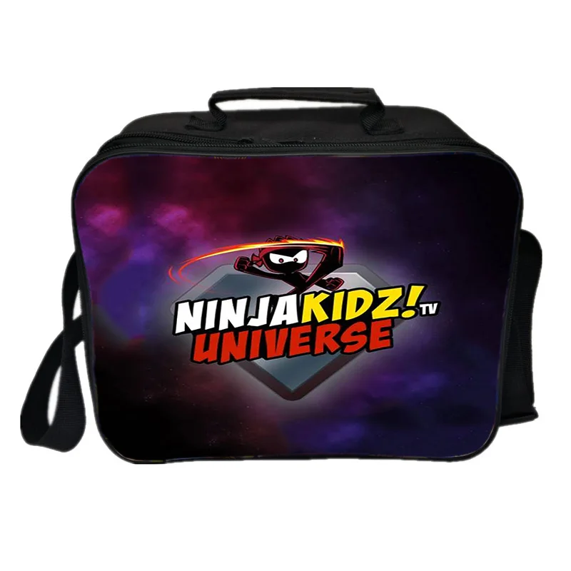 Ninja Kidz Cartoon Game Lunch Bag 2026 Large Capacity Fold Canvas Stationery Storage Bag Student DIY Custom Baby Toddler Bags