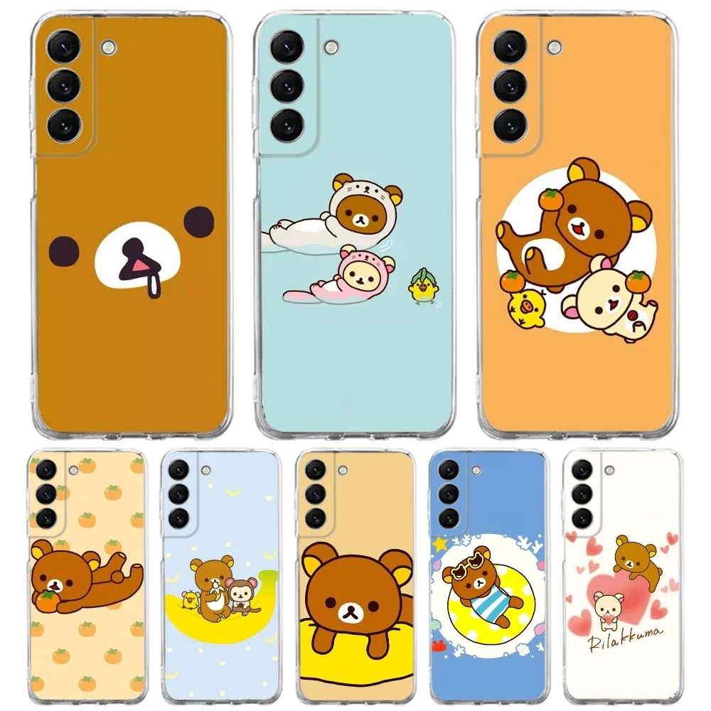 Cute R-Rilakkuma Bear Phone Case Silicone For Samsung S30,S23,21,22,20 Ultra,S20 FE lite,S10,9,PIus Note20ultra Cover Clear