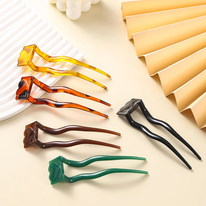 Wsuwka do włosów w kształcie litery U, modna spinka, akrylowa geometryczna ozdoba do włosów, damskie i dziewczęce wsuwki do kucyka, akcesoria do włosów, fryzura.