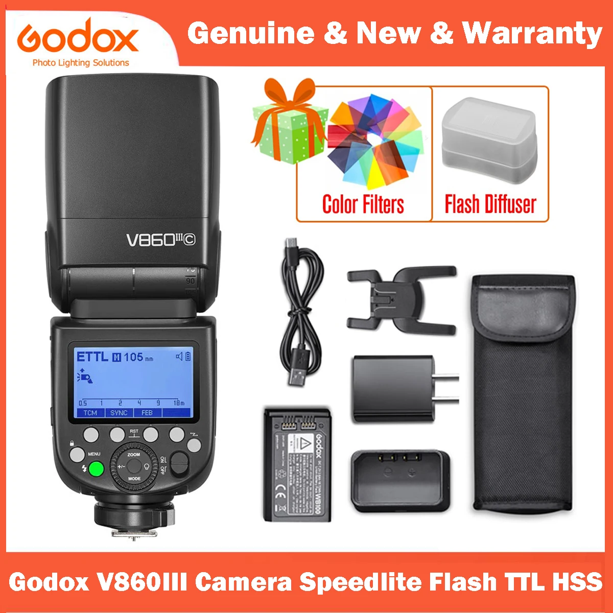 

Godox V860III-C V860IIIC Camera Flash for Canon Camera Flash Speedlite Speedlight Light 2.4G HSS 1/8000s 480 Full-Power Flashes