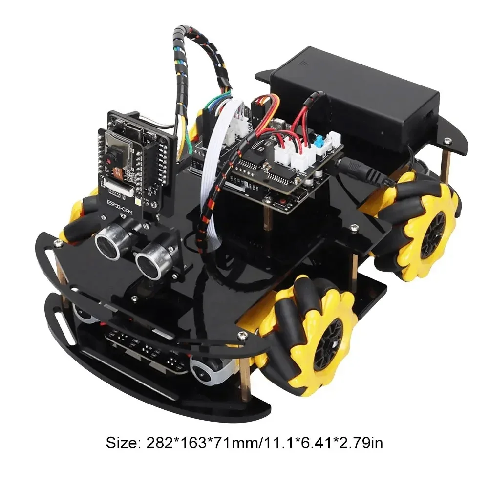 カースターターキット,ESP32カメラ,wifi,プログラミングESP32-CAM,TTモーター,Mecanumホイールシャーシキット,超音波