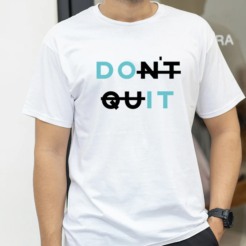 

Men's Print T-Shirt Dont Quit Basic Streetwear Cotton Tops For Men Women Summer Breathable Short-Sleeved O-neck Basic Tees