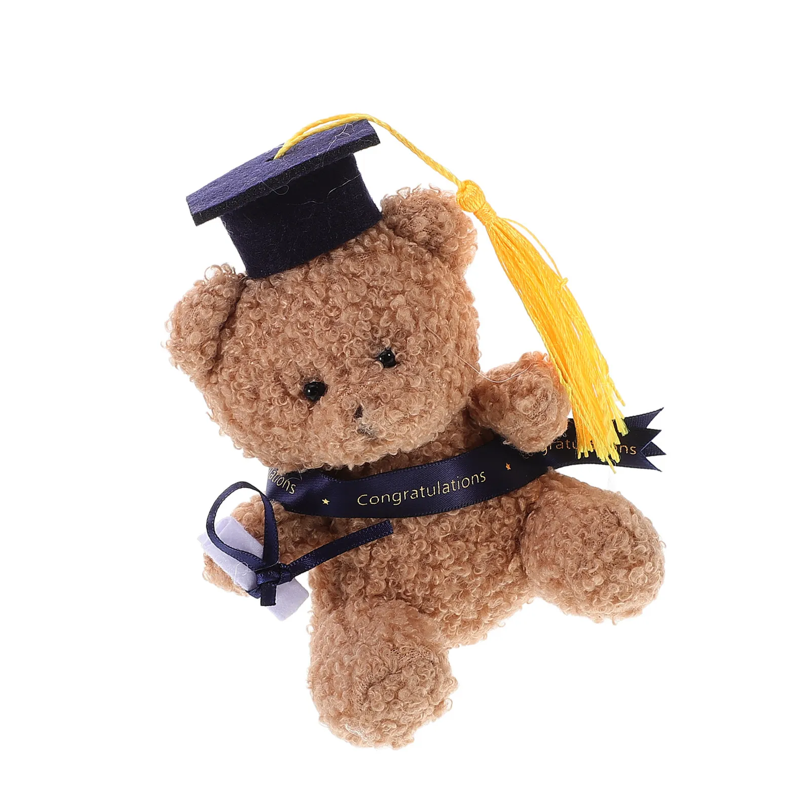 

Плюшевый мишка-выпускник с шапочкой и лентой: мягкий, уютный сувенир для выпускного дня, подарок, памятный подарок на выпускной.