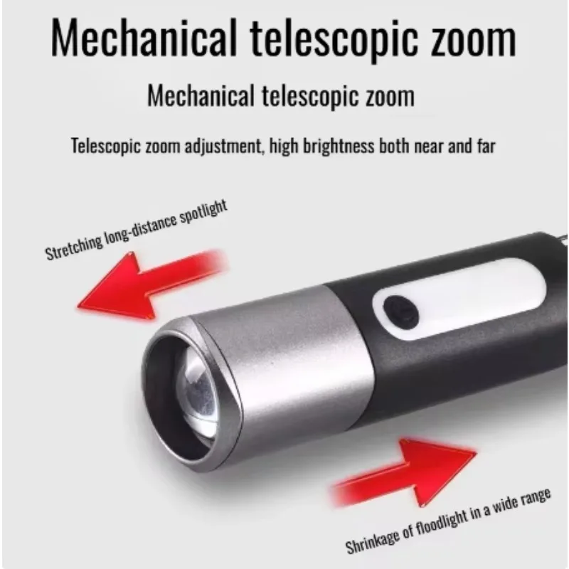 Small Mini Portable Outdoor LED Flashlight – High Power, Rechargeable, Super Bright for Distant Shooting (Strong Light)