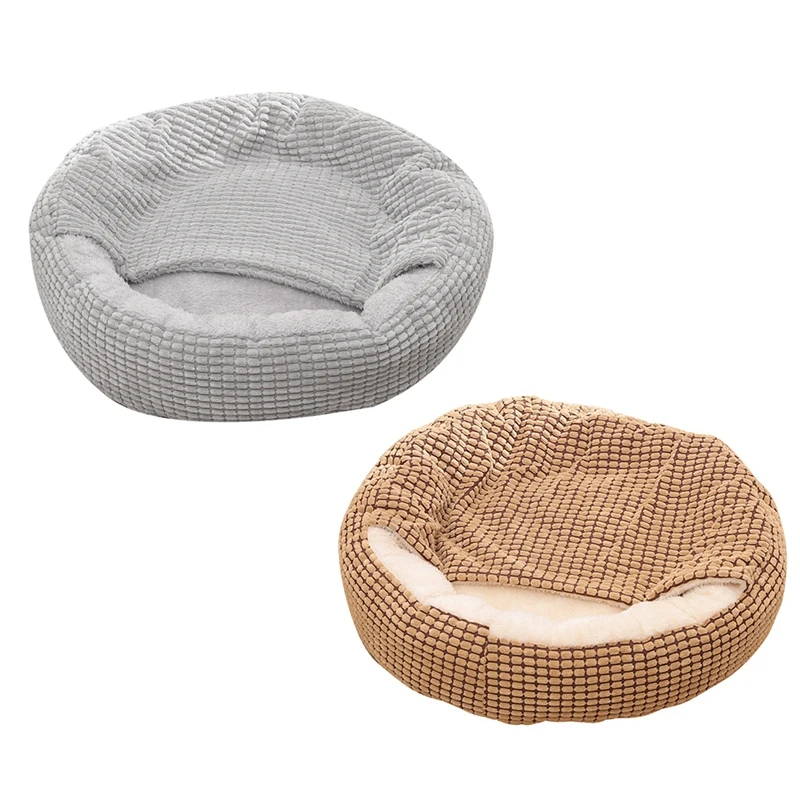 سرير كلب صغير، سرير مريح للقطط مقاس 23.6 بوصة، سرير جرو مستدير للكلاب الصغيرة أو القطط قابل للغسل، جزء سفلي مضاد للانزلاق