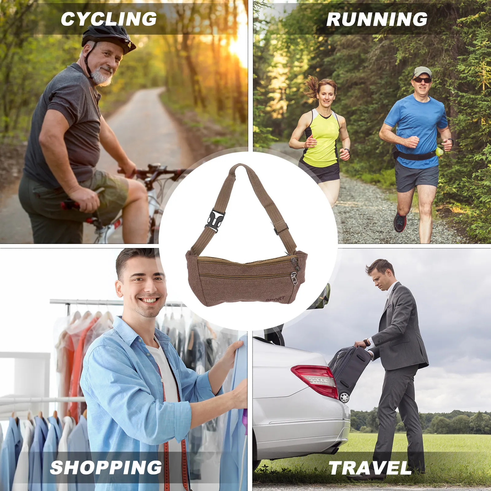Hiking Backpack Waterproof - Tas Pinggang Kanvas Tahan Air Warna