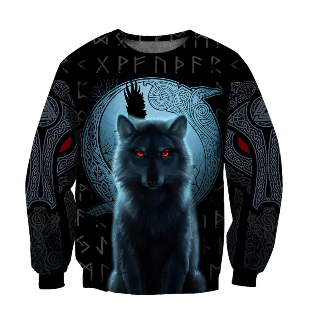 Fenrir Viking Wolf And Moon 3D Printed Unisex Deluxe Hoodie Sweatshirt Streetwear Zip Pullover Casual Jacket Tracksuit