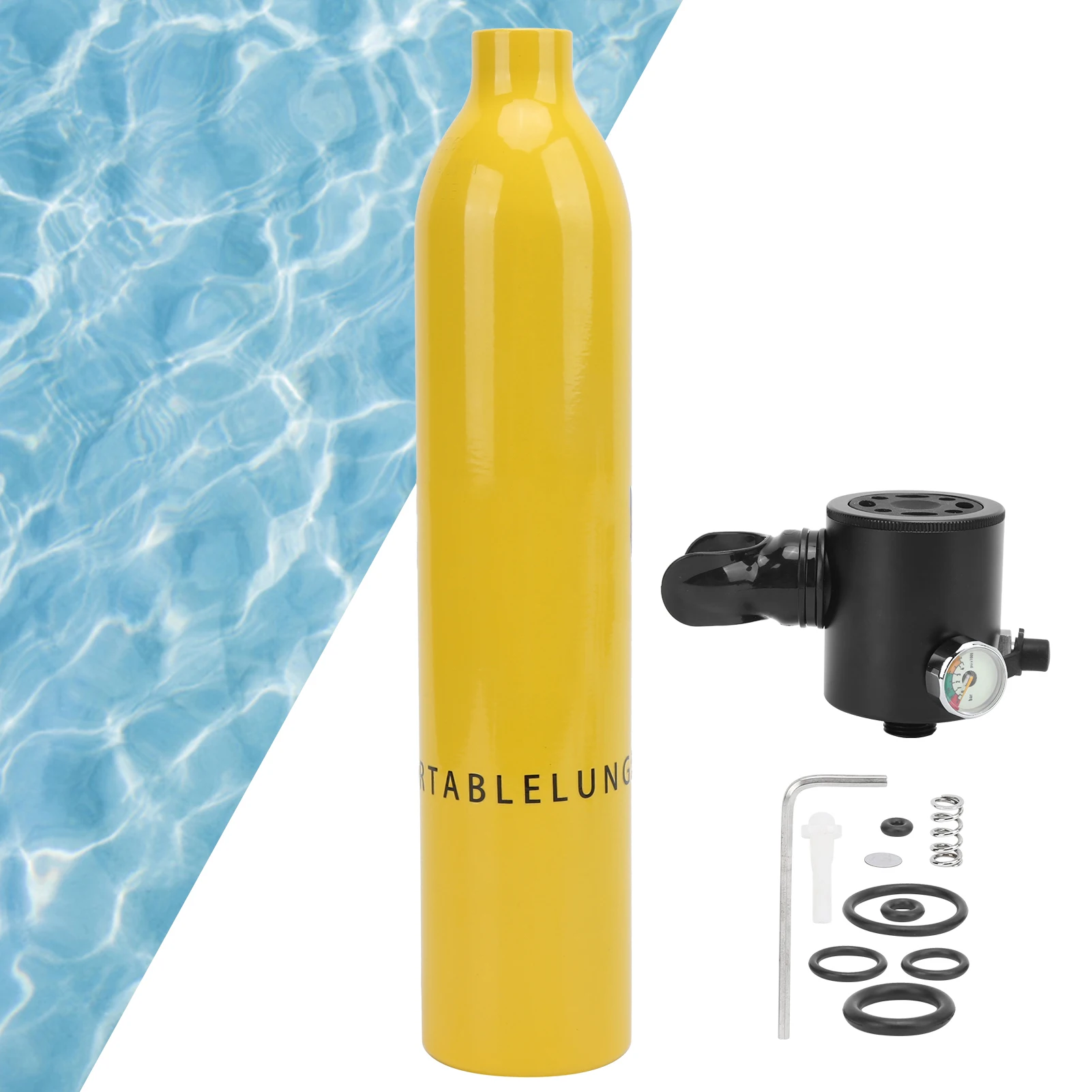 

DIDEEP 0.5L Oxygen Cylinder Underwater Breather for Diving with Diving Regulator Diving Oxygen Underwater Oxygen