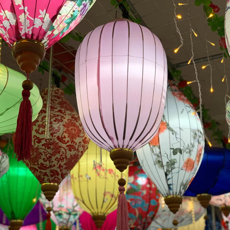 14 inch Waterproof Chinese Silk Lantern Retro Japanese Vietnam Lantern Party Festival New Year Hanging Decor Palace Lantern - Image 3