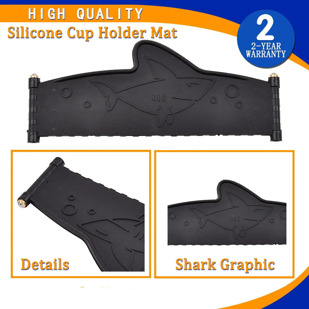 OEM 13365195 Silicone Cup Holder Mat Insert with Shark Design For Vauxhall Opel ADAM Corsa E Black Auto Parts