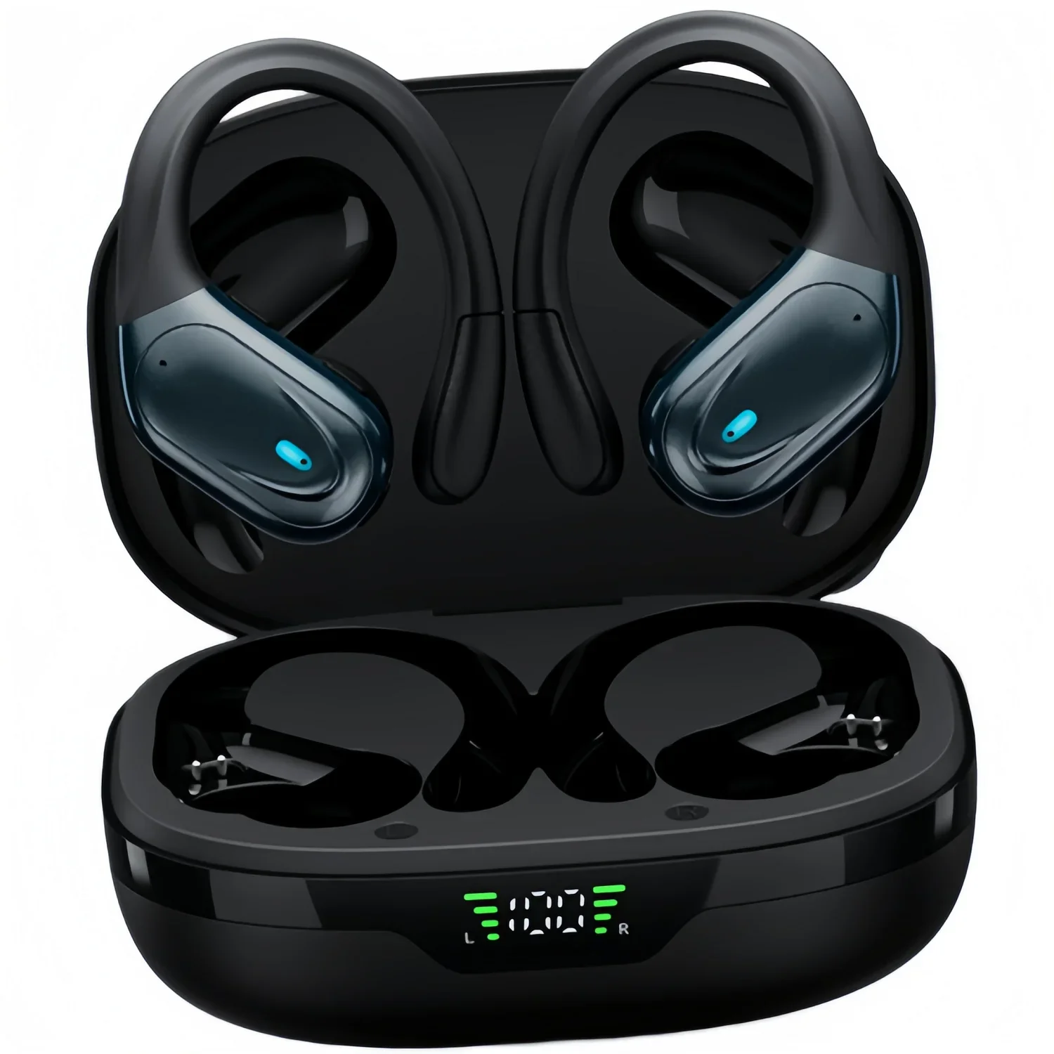

Wireless Earbuds 6.0 Bluetooth Headphones Sports Ear Buds with Earhooks 60H Playtime Wireless Headphones for Workout Waterproof