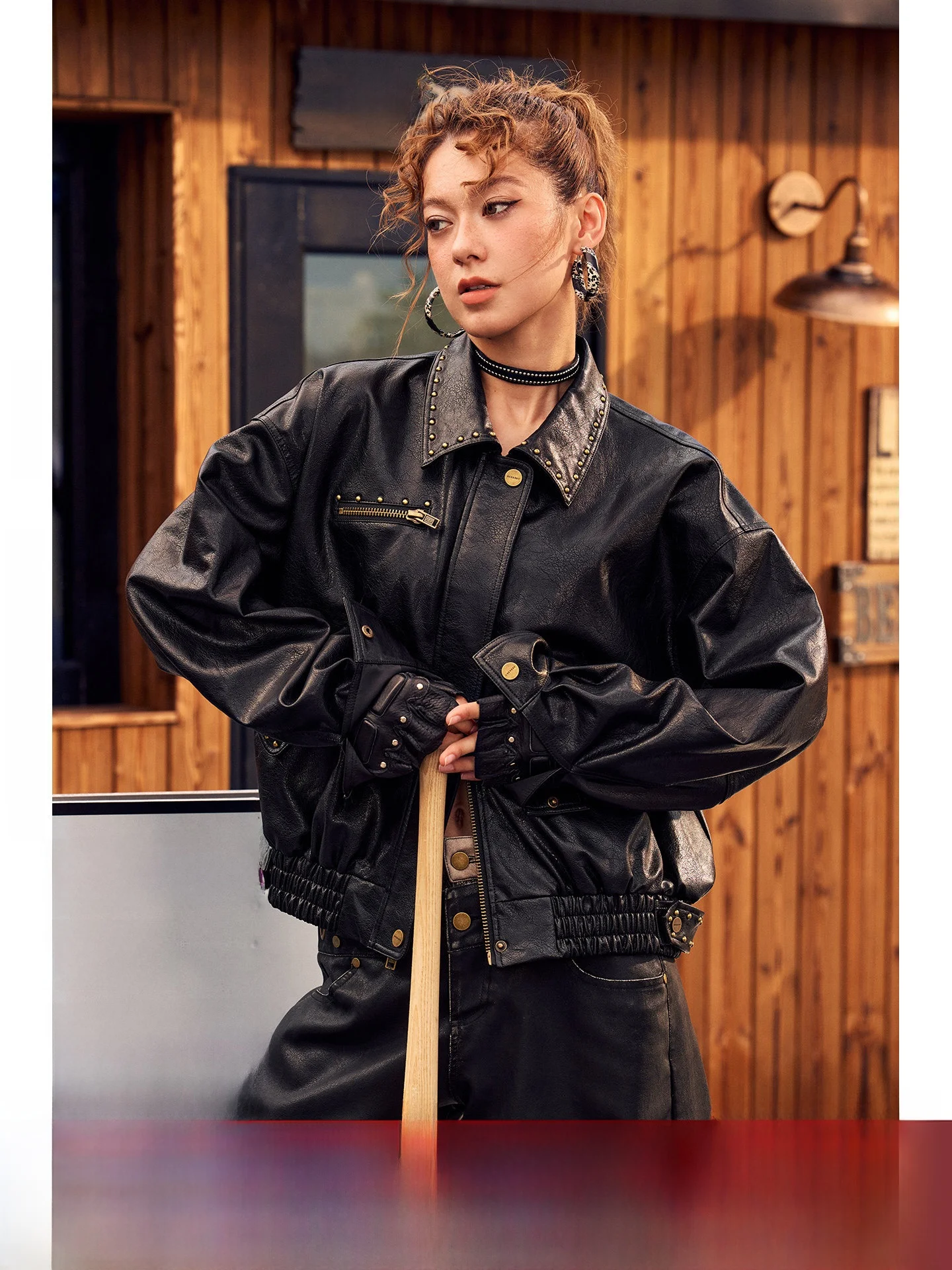 

Кожаная куртка BeerBro с эффектом состаривания, медного цвета, свободного кроя, осенне-зимняя, в уличном стиле, женское пальто прямого силуэта