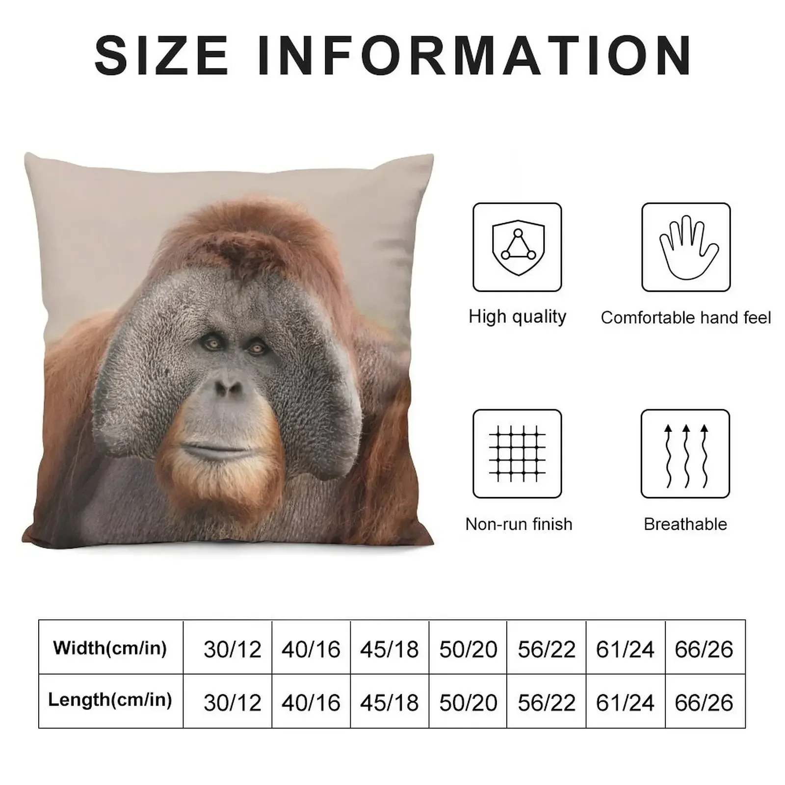 Endangered Sumatran Orangutan Throw Pillow Sofa Cover Pillow Cover Cushions Cover pillow