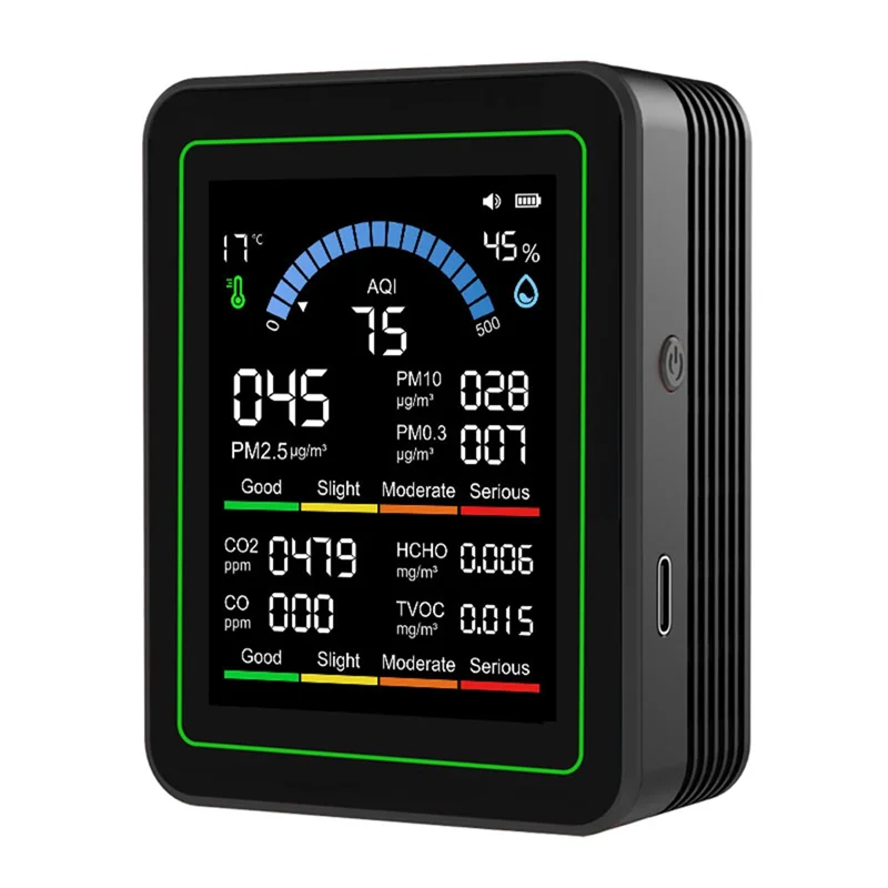 

【58% OFF】10-In-1 Air Quality Monitor Formaldehyde Temperature Humidity Tester Formaldehyde CO 2 Detector For Indoor/Outdoor