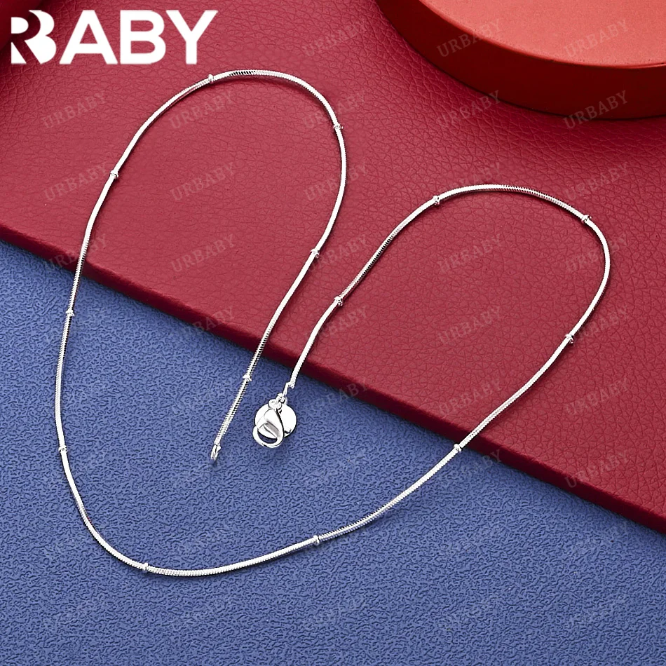 

URBABY 925 Sterling Silver Necklace 45-60cm 2mm Solid Snake Chain For Man Wedding Classic Fashion Jewelry Gifts