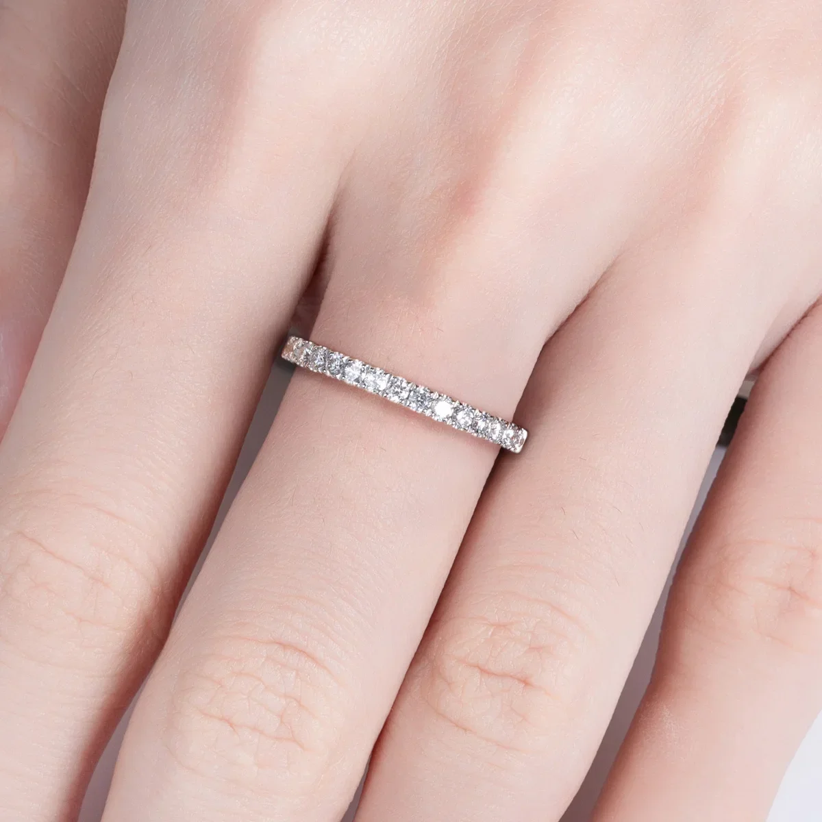FCGJHW 14K White Gold 0.45CT D Color and VVS Clarity Lab Grown Diamonds Half Wedding Band Anniversary Gifts for Women 2026