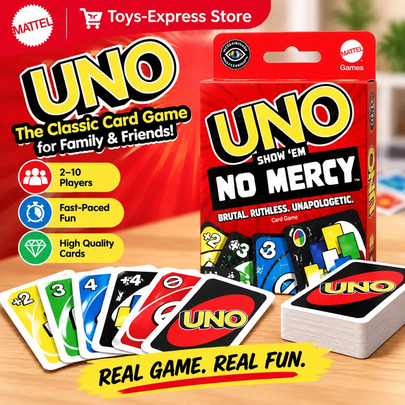 Mattel UNO No Mercy Card Game Mario Minecraft FMultiplayer Interactive Party Board Game For Adult Family Leisure Gathering