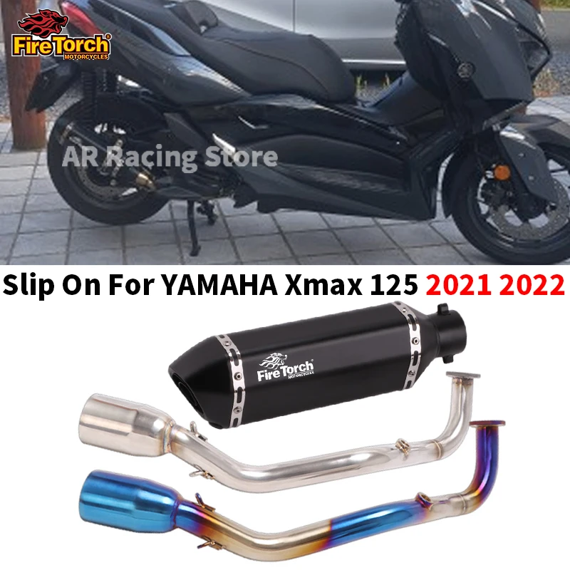 Slip On For YAMAHA Xmax 125 X MAX125 2021 2022 Full System Motorcycle Exhaust Escape Moto Modify Front Pipe With H2O Sensor