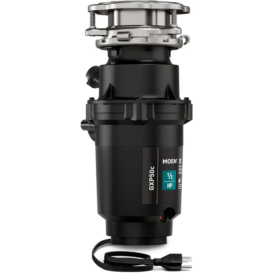 Moen Prep Series PRO التخلص من القمامة المدمجة للتغذية المستمرة لحوض المطبخ مع سلك الطاقة GXP50C