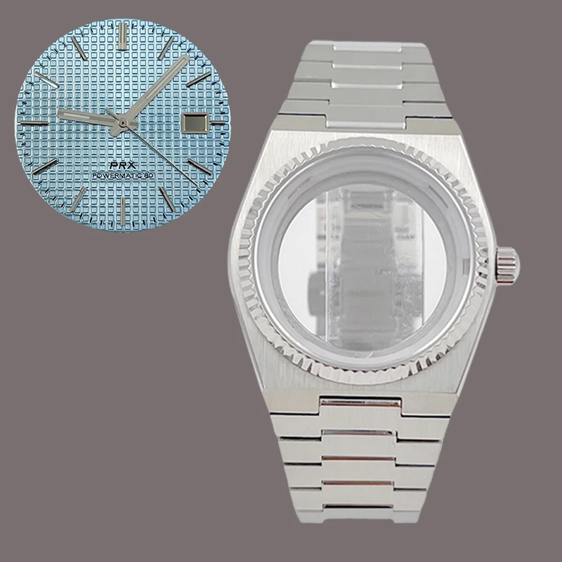 40mm Silber PRX Super Player Uhr Getriebe Fall Passt Für NH35 NH36 NH38 7S26 4R Bewegung Multi-farbe Zifferblatt Hände Reparatur Zubehör