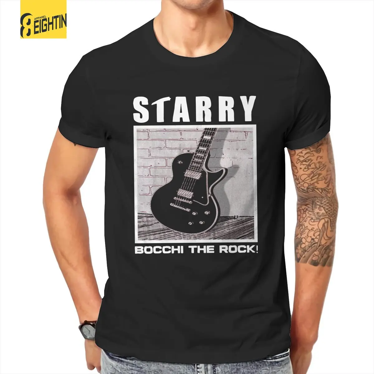 Bocchi the Rock Starry Hitori Gotoh Men's T Shirt Anime Fashion Tee Shirt Short Sleeve Crewneck T-Shirts Cotton Adult Clothes