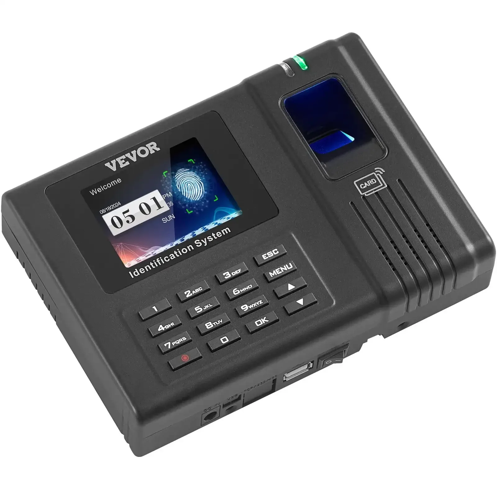 Time Clock, Employee Attendance Machine with Fingerprint, RFID and PIN Punching in One, Standalone Biometric Clock in Machine